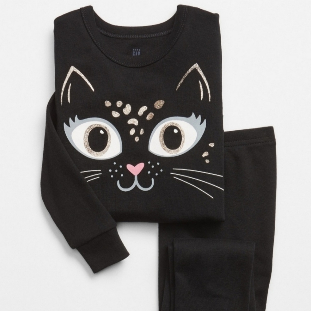 🙂SOLD@MERCARI🙂🆕️ Baby Gap Black Cat Long Sleeve and pants PJ Set